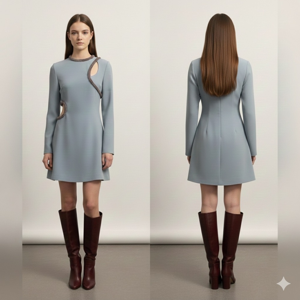 Jonathan Simkhai Katherine Diamante Embroidery Cutout Mini Dress